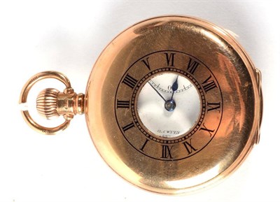 Lot 219 - A 9 carat gold half hunter pocket watch