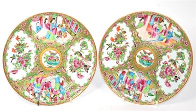 Lot 254 - A pair of Canton famille rose plates, circa 1900