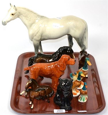 Lot 260 - A Beswick pottery dapple grey mare and various other Beswick pottery models