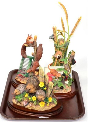 Lot 265 - Border Fine Arts Domestic British Wildlife Society Models Comprising: 'Hedgerow Adventure',...