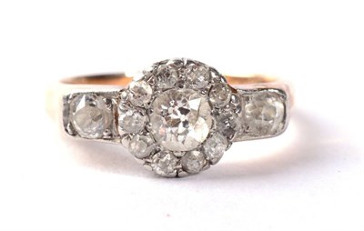 Lot 272 - A diamond cluster ring, an old cut diamond within a border of swiss cut diamonds, to diamond...