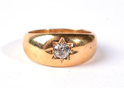 Lot 292 - A 9 carat gold solitaire diamond ring, an old cut diamond star set to a tapering shank,...