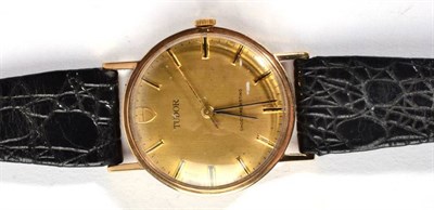 Lot 297 - A 9 carat gold wristwatch, signed Tudor