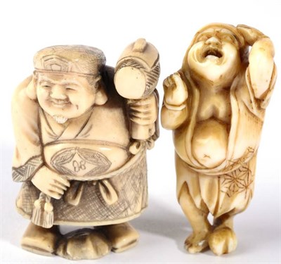 Lot 318 - Two early 20th century Japanese ivory netsukes