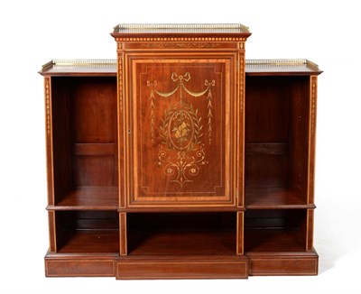 Lot 961 - A Fine Edwardian Mahogany, Satinwood Banded and Polychrome Decorated Cabinet, early 20th...