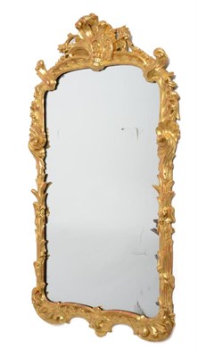 Lot 969 - A George II Giltwood and Gesso Pier Glass, 2nd quarter 18th century, the mercury mirror plate...