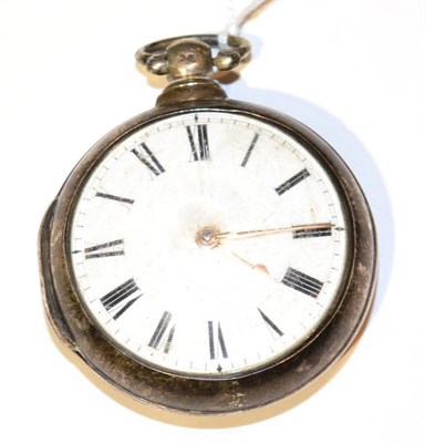 Lot 399 - A silver pair cased verge pocket watch, movement signed ''S Adcock, Watton'', the case mark of John