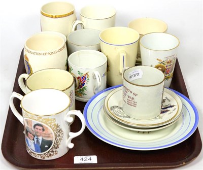 Lot 424 - A large collection of assorted Royal Commemorative wares, mugs etc, (George V and later)