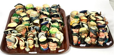 Lot 446 - Approximately sixty one miniature Royal Doulton character jugs (some duplicates) (two trays)