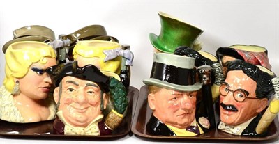 Lot 448 - Ten large Royal Doulton character jugs (two trays)