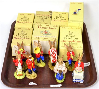 Lot 450 - Eight various Royal Doulton Bunnykins figures (some boxed)