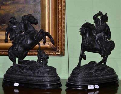 Lot 461 - A pair of reproduction French models of mounted warriors