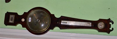 Lot 466 - A 19th century mahogany wheel barometer, the silvered spirit level dial signed CJ Moretti, Lynn