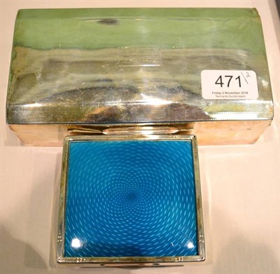 Lot 471 - A silver and enamel cigarette box, marks rubbed, possibly Birmingham 1912, enamel section loose...