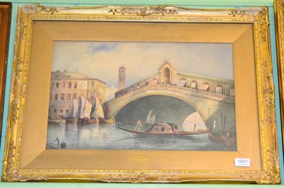 Lot 1001 - C J Keats (19th/20th century) ''The Riallo, Venice'', signed, watercolour