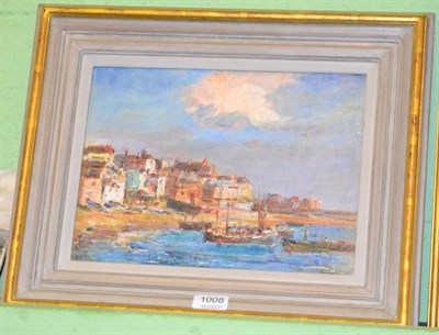 Lot 1008 - James Herbert Snell ROI (1861-1935), ''Saint Ives'', signed, oil on canvas board, 23cm by 31cm