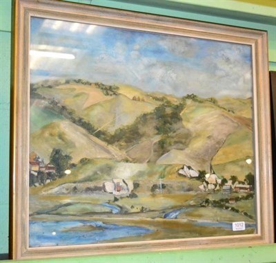 Lot 1012 - British School (20th century), Valley landscape, oil on canvas, 50cm by 60cm