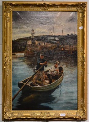 Lot 1068 - W R Revell, Crabbing, signed and dated 62, oil on canvas, 75cm by 50cm