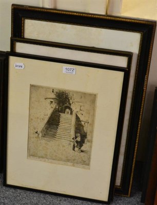 Lot 1072 - Cameron, David Young (1865-1945) a dry point etching of The Stairs at Rowallon, dated 1893 together