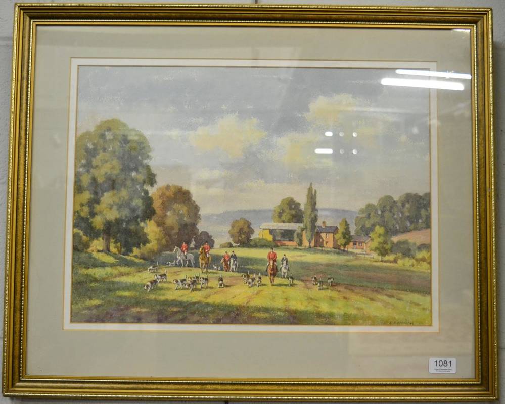 Lot 1081 - Edward Albert Hickling, Hunting scene, watercolour