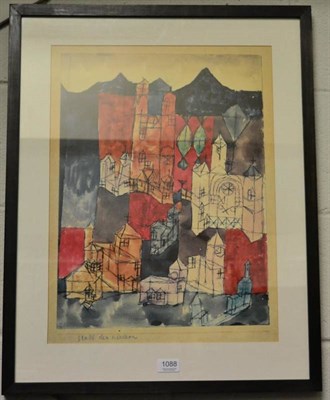 Lot 1088 - After Paul Klee 'City of Churches' print