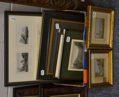 Lot 1090 - Baxter prints: Thames and Parliament, framed, glazed: with Netley Abbey; together with various 19th