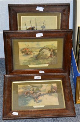 Lot 1091 - After Charles Crombie 'Where shall I drop you?', colour print; together with after Lawson Wood 'The