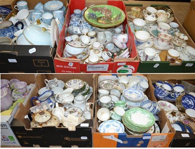 Lot 1102 - Eight boxes of various 19th and 20th century tea wares including Copelands, Paragon, Aynsley etc