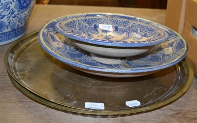 Lot 1116 - Two Spanish earthenware bowls with Moresque decoration, 19th century; together with two...