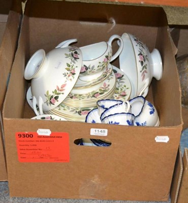 Lot 1148 - A Wedgwood Hathaway Rose pattern dinner service and a Copeland teaset (qty)