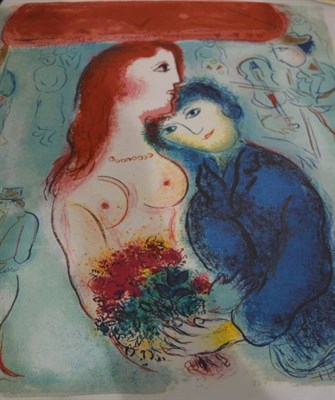 Lot 1156 - After Marc Chagall (20th century), ''Les Amoureux sous le dais rouge'', lithograph, 34/375