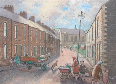 Lot 129 - Norman Stansfield Cornish (1919-2014)   "Spennymoor Street in 1950 "  Signed, oil on board,...