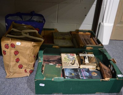 Lot 1196 - Two bags and two boxes of books including 15 volumes of the Journal of Horticulture, conducted...