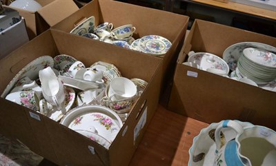 Lot 1200 - A quantity of part dinner and tea services including a Foley bone china Devonshire pattern,...