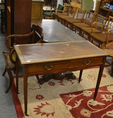 Lot 1215 - Three open bookcases; a Regency style mahogany cane seated chair and a mahogany two drawer side...