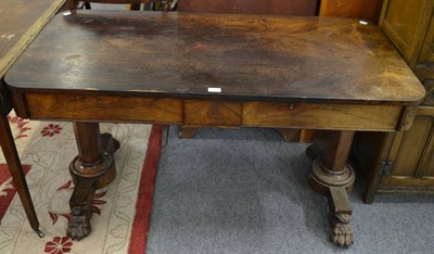 Lot 1218 - A 19th century and later rosewood side table with claw feet