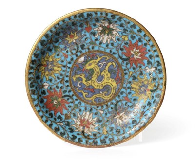 Lot 159 - A Chinese Cloisonné Enamel Cup Stand, probably late Ming, 16th/17th century, decorated with...