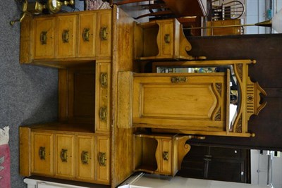 Lot 1240 - An Edwardian bedroom dressing table together with an Edwardian bedroom side cabinet (2)