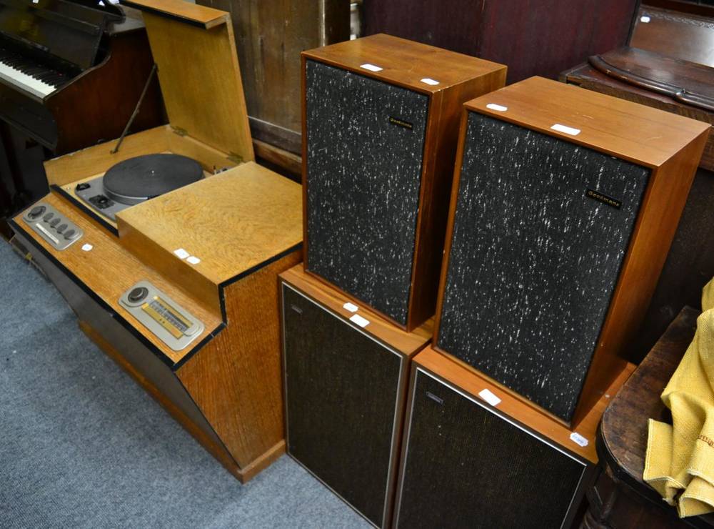 Lot 1247 - Gerrard model 301 turntable and four speakers