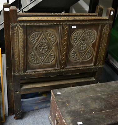 Lot 1270 - A carved single bed using 17th century parts