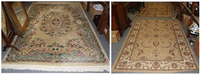 Lot 1276 - Three carpets of floral design (two machine made)