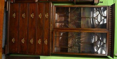 Lot 1294 - An early 19th century mahogany bureau bookcase