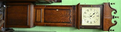 Lot 1295 - An oak and mahogany eight day longcase clock, square painted dial