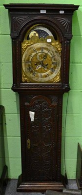 Lot 1305 - An eight day longcase clock, dial signed Thomas Cranshaw, Barnsley, later case, (a.f.)