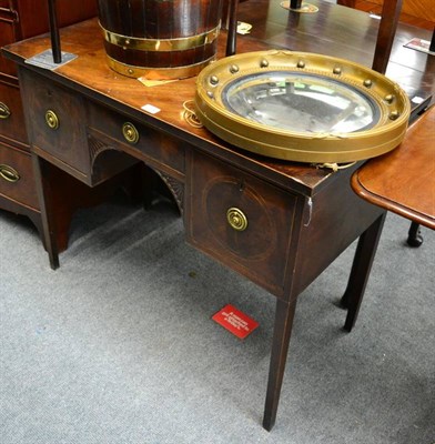 Lot 1326 - A 19th century mahogany three drawer side table