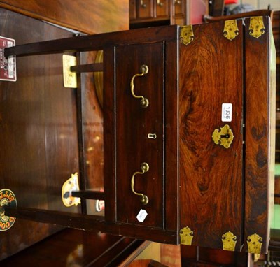 Lot 1336 - A small 19th century and later cabinet, the hinged top with interior tray and drawers