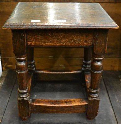 Lot 1341 - An 18th century style oak stool