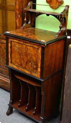 Lot 1387 - A Victorian inlaid and part ebonised burr walnut music cabinet