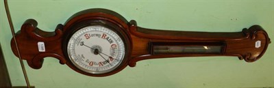 Lot 1388 - A Victorian mahogany aneroid barometer