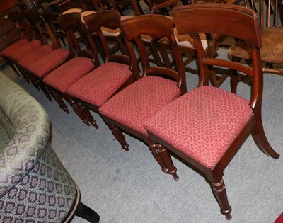 Lot 1431 - A group of eight 19th century mahogany dining chairs, 1830's/40's in date (5+3)